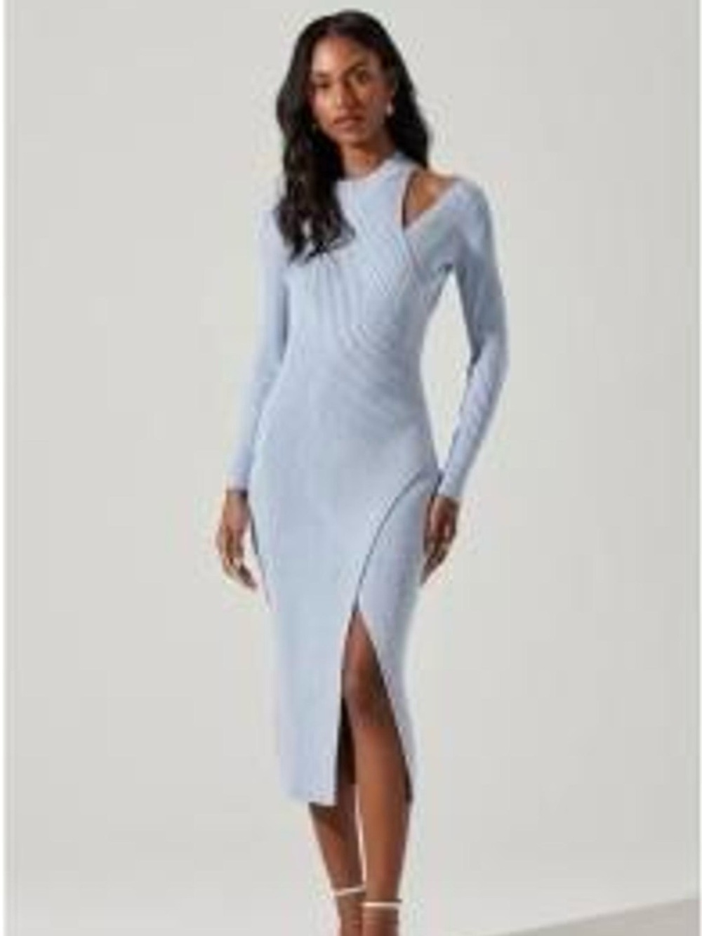 ASTR Ribbed Vasanta Sweater Dress Blue Space Dye in Size Small
